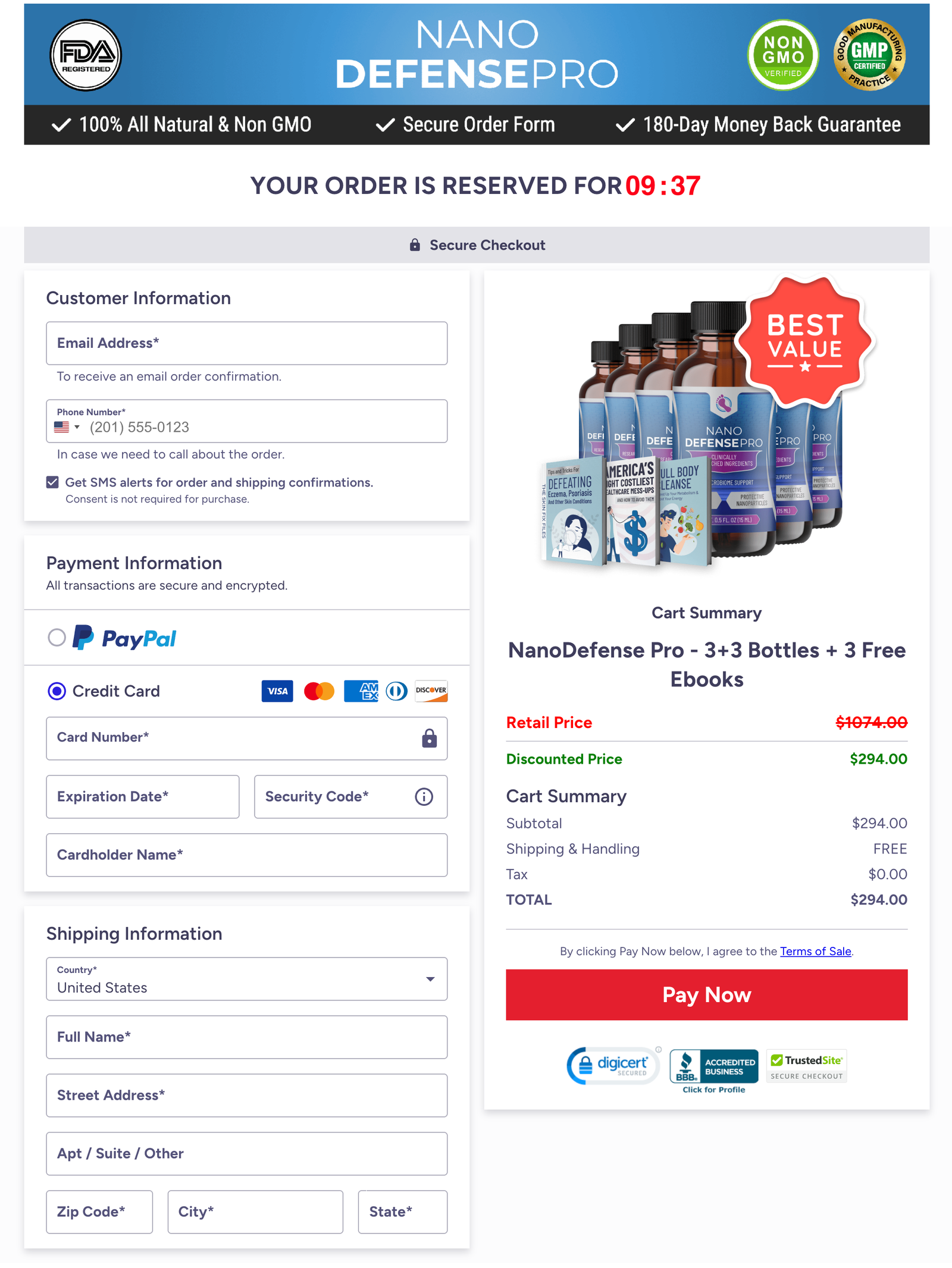 NanoDefense Pro Official Website Secure Order Page